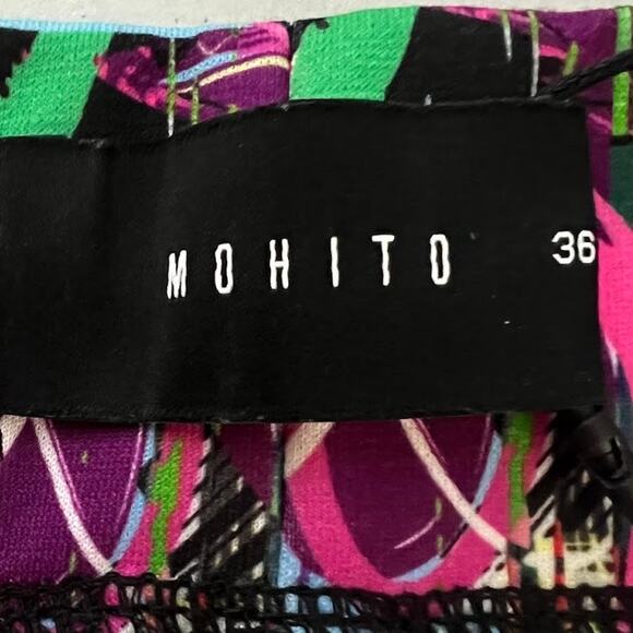 MOHITO Ladies Comic Cartoon Pop Art Drawstring Pockets Skirt Size 36 Small - Picture 4 of 4